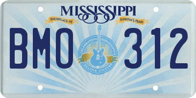 MS license plate BMO312