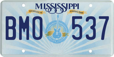 MS license plate BMO537