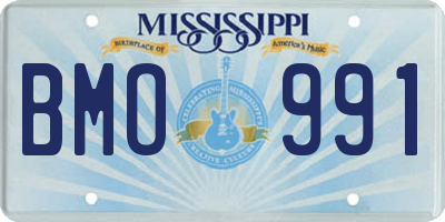 MS license plate BMO991
