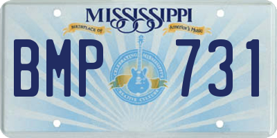 MS license plate BMP731
