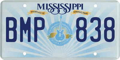 MS license plate BMP838
