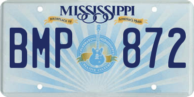 MS license plate BMP872