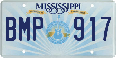 MS license plate BMP917