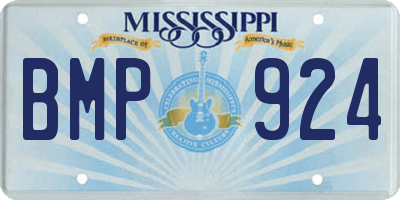 MS license plate BMP924