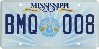 MS license plate BMQ008