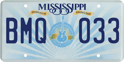 MS license plate BMQ033