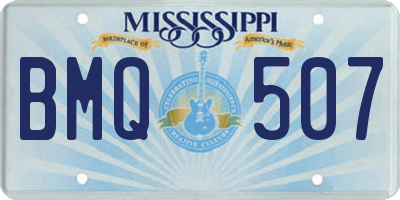 MS license plate BMQ507
