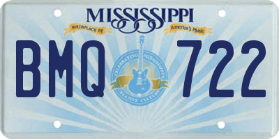 MS license plate BMQ722