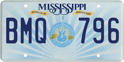 MS license plate BMQ796