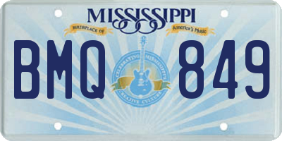 MS license plate BMQ849