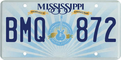 MS license plate BMQ872