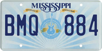 MS license plate BMQ884