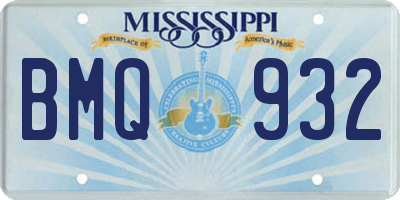 MS license plate BMQ932