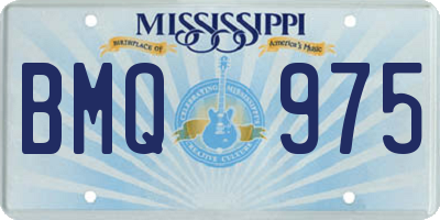 MS license plate BMQ975
