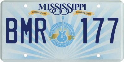 MS license plate BMR177