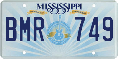 MS license plate BMR749