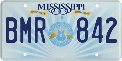 MS license plate BMR842