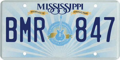 MS license plate BMR847