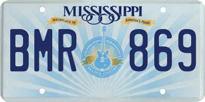 MS license plate BMR869