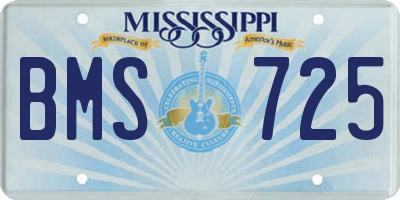 MS license plate BMS725