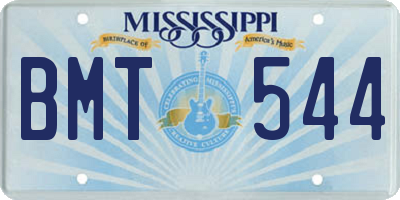 MS license plate BMT544