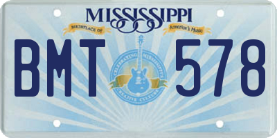 MS license plate BMT578