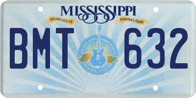 MS license plate BMT632