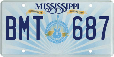 MS license plate BMT687