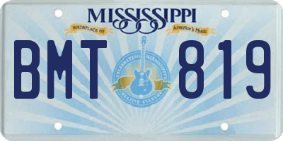 MS license plate BMT819