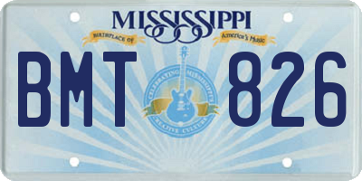 MS license plate BMT826