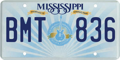 MS license plate BMT836