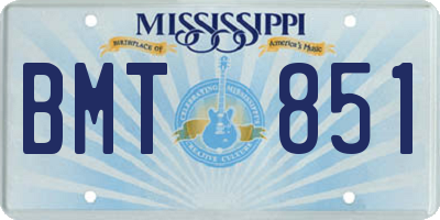 MS license plate BMT851