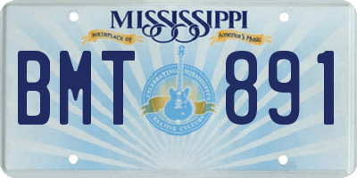 MS license plate BMT891