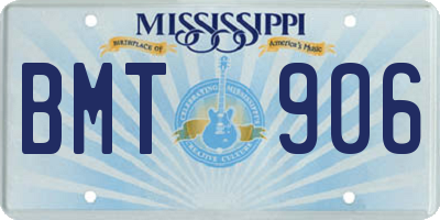 MS license plate BMT906