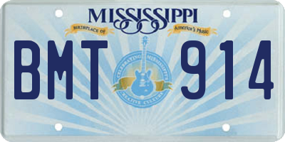MS license plate BMT914