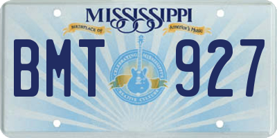 MS license plate BMT927
