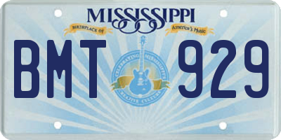 MS license plate BMT929
