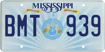 MS license plate BMT939
