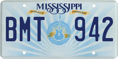 MS license plate BMT942