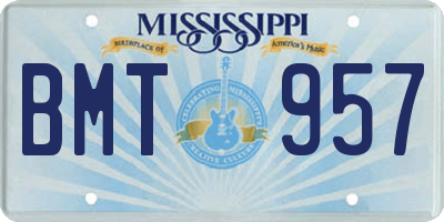 MS license plate BMT957