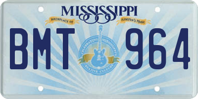 MS license plate BMT964