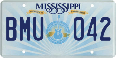 MS license plate BMU042
