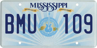 MS license plate BMU109