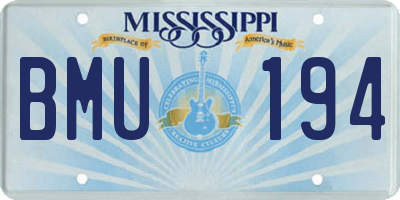 MS license plate BMU194