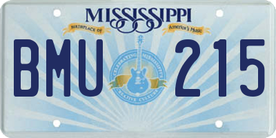 MS license plate BMU215