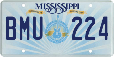 MS license plate BMU224