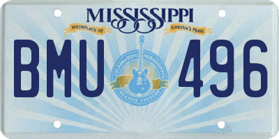 MS license plate BMU496