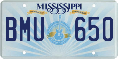 MS license plate BMU650