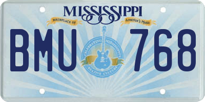 MS license plate BMU768