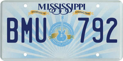 MS license plate BMU792